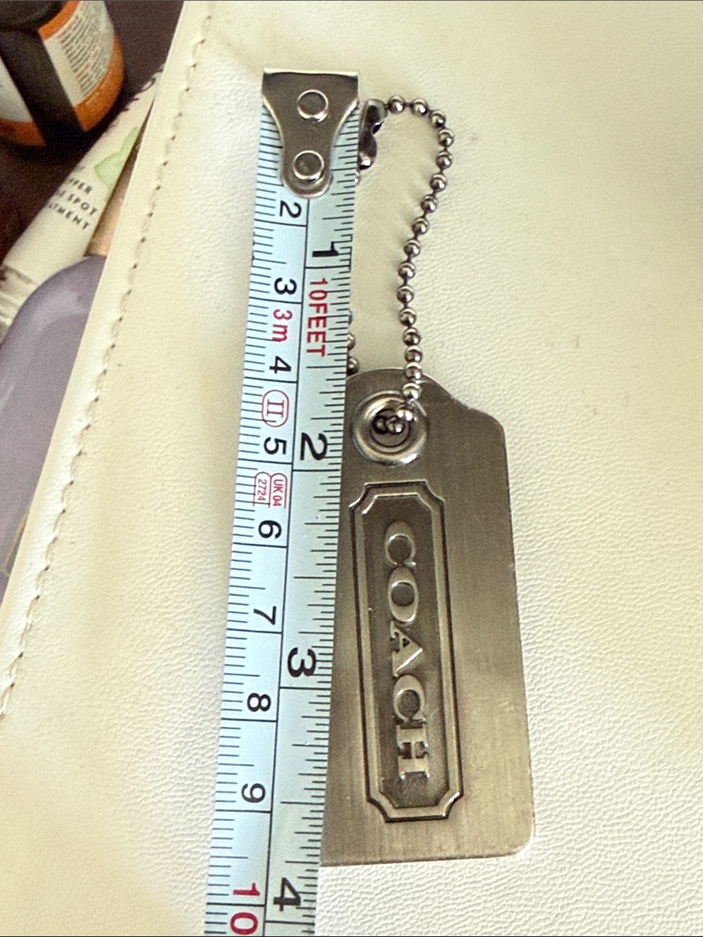 Coach large silver/ chrome metal hang tag - Picture 8 of 8